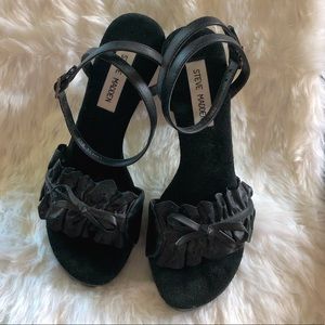 Steve Madden ruffle bow platform wrap sandle